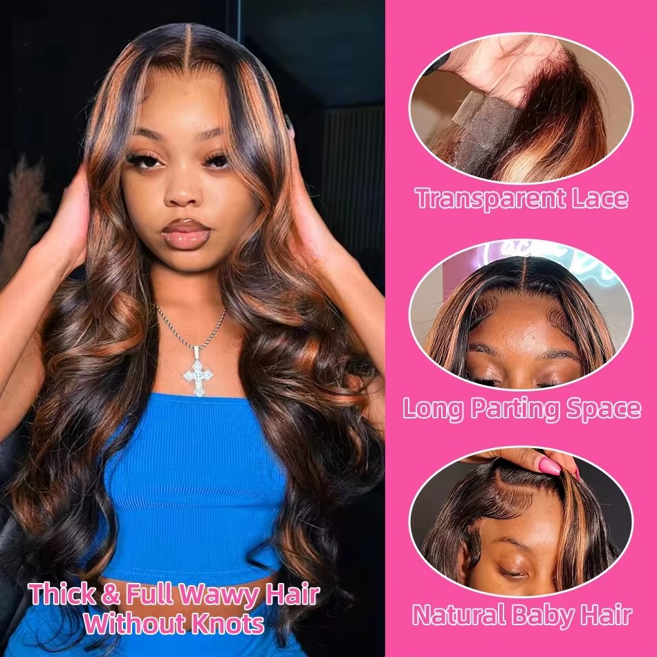 Highlight Ombre 13x4 Lace Fron - Eyelash Extension Natural Look recension och pris